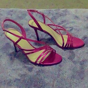 Beautiful pink heeled sandal shoes